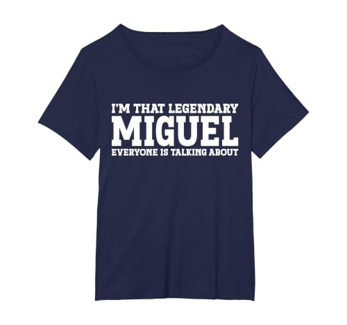 Miguel Personal Name Funny Miguel T-Shirt, Women's Plus, Navy Blue, 2X
