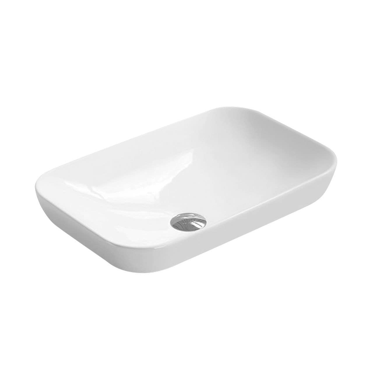 NBV181 Modern Bathroom Soft Round Edges Countertop Vessel Sink Basin, 152mm x 520mm x 340mm, White