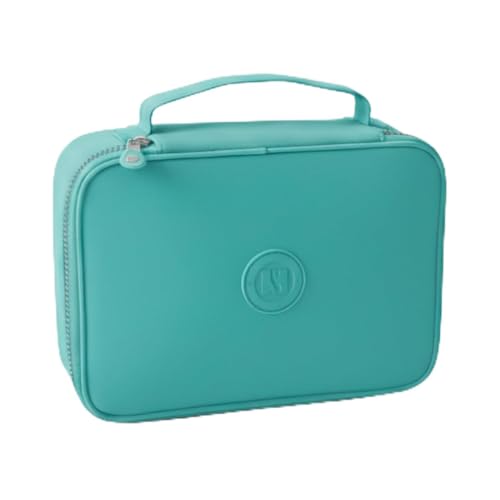 Estojo Escolar Feminino Masculino Organizador 2 Compartimentos Box Grande 100 Lápis (Verde Claro)