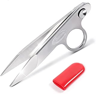 Newness 4.72 Inch Thread Snips, Yarn Scissors Cutter Sewing Snips with Protective Plastic Sleeve, Mini Small Snippers Shears Trimming Nipper Clipper for Variety of Material, Fishing Line, Fabric, DIY