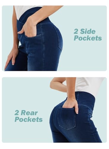 Women's High Waisted Jeggings Tummy Control Stretch Denim Pants, Soft Comfortable Fit, Skinny Leg Retro Casual Style4