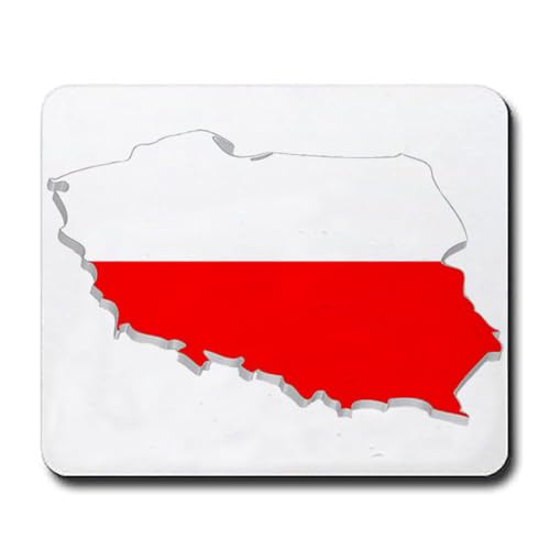 Tapis de souris Drapeau Carte de la Pologne Tapis de souris Cadeau amusant 240 x 200 x 4 mm Couleur : Pologne