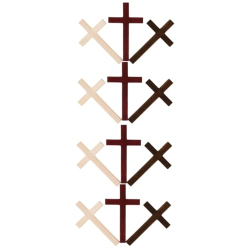 STOBOK 2 Juegos Cruzar Cruces Artesanales Decoración En Forma Decoración De Fiesta Decoración Comunion Decoración Comunión Madera Manualidades Adornos Suministros De Oración 6 Piezas * 2