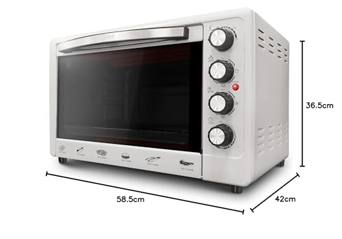 Miniatura 7 de Grunkel - Hr-48rustic - Horno Eléctrico Multifunción De Sobremesa De 48l Con 3 Funciones De Calor Y Selector De Temperatura Hasta 230 C. Incluye Rustidora Y Temporizador Hasta 60 Min Plateado