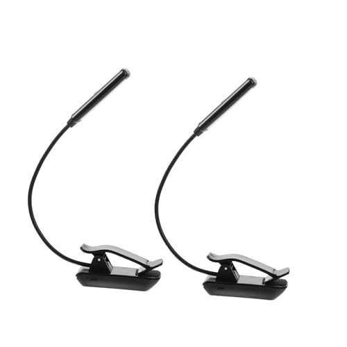 Lampe de lecture à pince rechargeable LED WOONEKY noire lot de 2 avec luminosité réglable