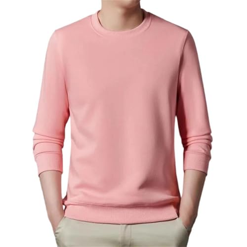 Men’S Crewneck Knit Sweater Lightweight Long Sleeve Loose Fit Pullover Solid Jumper Top