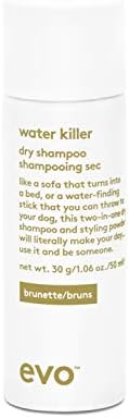 EVO Water Killer Dry Shampoo Brunette - Absorbs Oil to Refresh Hair, Brunette Pigment that Blends Tones, Styling Spray - Travel Size, 50ml / 1.7fl.oz
