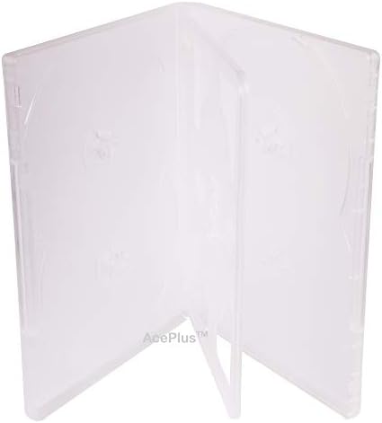 AcePlus 10-Pack Clear Multi-6 DVD Cases - 14mm Standard Thickness, Holds up to 6 Discs with Clear Wrap Around Sleeve for Graphic Liner; 10 Pieces