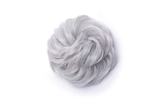Messy Hair Bun Hair Piece 1pcs 40g Silver Gray