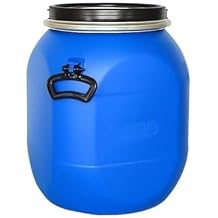 50L Plastic Barrel with Lid and Handles, Water Storage Drum, Stackable Water Container, Industrial Sealed Water Tank