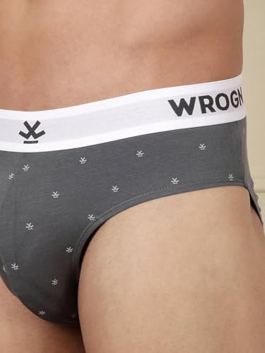 Image of WROGN Men's Pack of 2 Cotton-Spandex Briefs | Navy | Solid & Print | Comfort Fit
