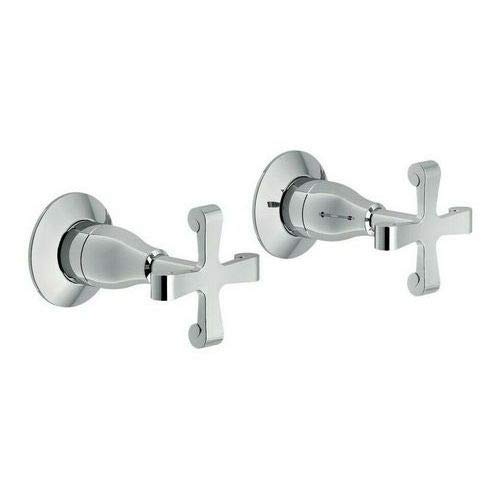 CPK208/1CR COPPIA RUBINETTI D'ARRESTO AD INCASSO 1/2" SERIE CARLOS 1°CROMO NOBILI