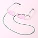 Handmade Women Eyeglass Chains Lanyards Cat Eye Beads Round Loose Gemstone Crystal Beads Beads (green)
