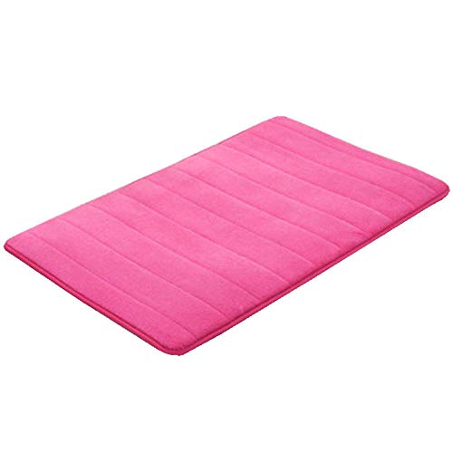 VSUSN Tapis de Bain Absorbant et antidérapant en Mousse à mémoire de Forme, Microfibre, Rose Rot, 50 x 80 cm