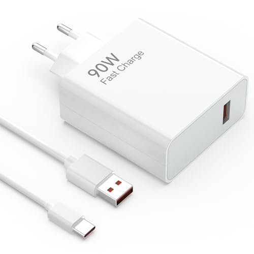 Jippofu 90W USB C Ladegerät Ladekabel Kompatibel mit Xiaomi 17 Ultra 17T Pro 15 15S 15T 14 13 Lite 12 12X Redmi Note 15 Pro+ 5G 14 13 12 11 Poco F7 F6 F5 F4 X7 X6 Schnellladegerät Charger Netzteil