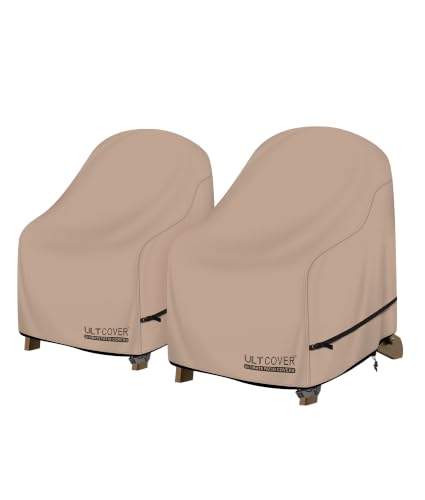 ULTCOVER Waterproof Patio Adirondack Chair Cover 2 Pack for Outdoor Chair Size Upto 32W x 35D x 36H inch