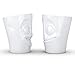 FIFTYEIGHT PRODUCTS / Tassen / Becher-Set Nr. 3, ohne Henkel „Witzig & Lecker“ (Porzellan, 2 x 350ml, Weiß, Made in Germany)