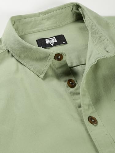 Image of Thomas Scott Men's | Solid | Full Sleeve | Loose Fit | 100% Cotton | Single Pocket | Spread Collar | Casual Shirt