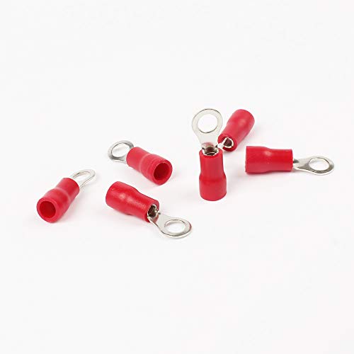 Borne électrique RV1.25-4 de haute précision et connecteur de fil isolé rouge