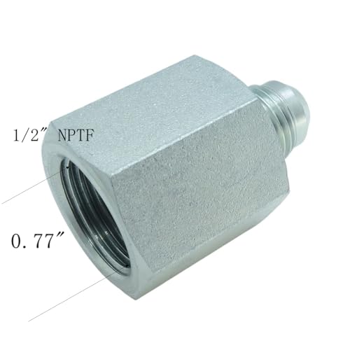 Image of 1 Piece 3 /8 inch (9 /16-18) Male JIC X 1 /2 inch Female NPTF, 37 Flare to Pipe Adapter Hydraulic