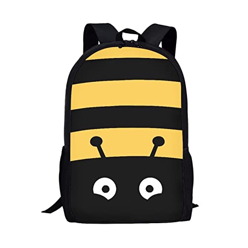 Modysero Lightweight Durable Large Capacity Boys Backpack Adjustable Strap Breathable 17 Inch Elementary School Backpack for Teen Boys Cartoon Bee Laptop Backpack for Kids