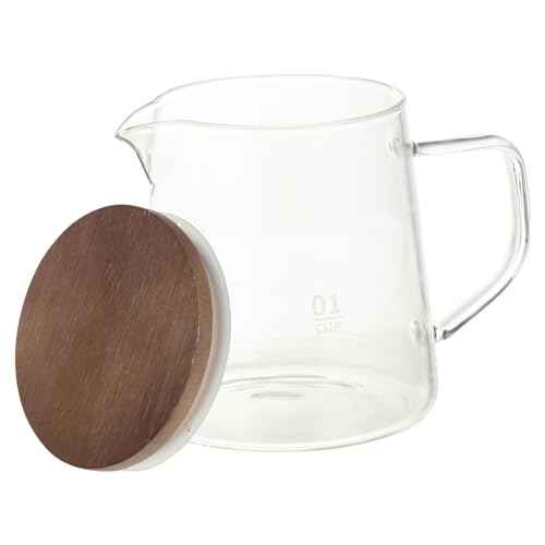 STAHAD Tetera de Vidrio Borosilicato Tapa para Leche y Café, Resistente al Calor y Frío, Adecuado para Servir Hogar
