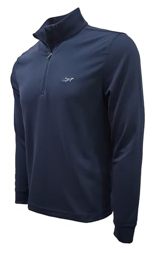 GREG NORMAN Men's Quarter Zip Polyester Stripe Sweater4