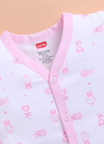 Image of LuvLap Baby Boys & Girls Regular Fit 100% Cotton Half Sleeve Jhabla Pack of 4