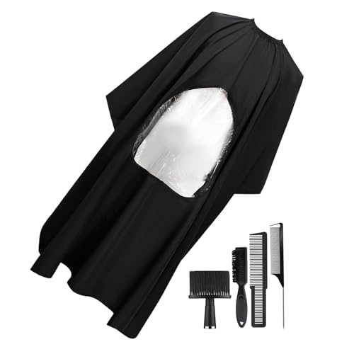 Cape de coiffure anti-cheveux coupés dans le cou et kit peigne brosse