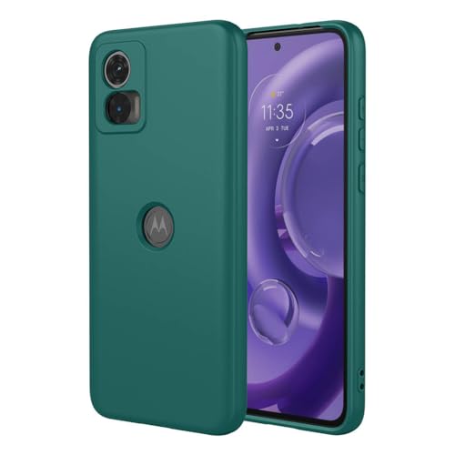 SEAHAI Funda para Motorola Edge 30 Neo/Edge 30 Lite, Ultradelgado Suave Carcasa de Silicona Líquida Protectora, Moda Mate Sedoso Tocar TPU Bumper Antigolpes Cubierta - Verde Oscuro