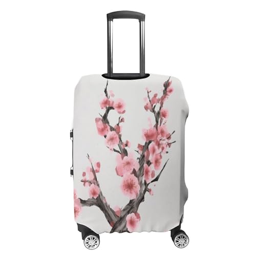 Cherry Blossom Tree Branch Elastic Luggage Cover Suitcase Protector for 19-32 Inch Suitcases | Universal Stretchable Travel Bag Cover | Anti-Scratch, Washable with Zipper Closure S4