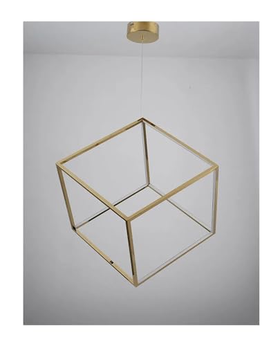 Lustre de luxe en acier inoxydable avec cadre carré doré moderne