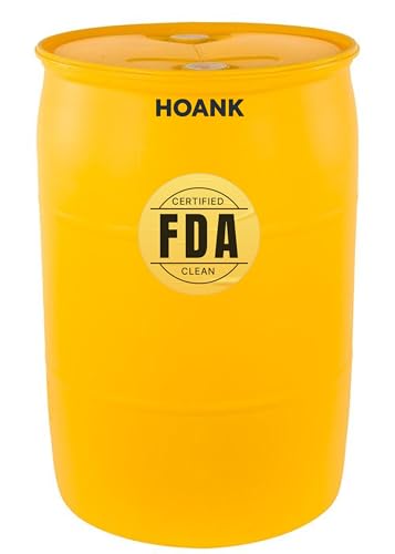 Image of 55 Gallon Water Storage Barrel, BPA Free, Emergency Water Supply - Eco Friendly - Made in USA (Yellow, 55 GALLONS Drum)
