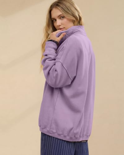 Image of Gacaky Sweatshirt for Women Oversized Casual Long Sleeve Button Henley Neck Pullover Tops Fashion Outfits Clothes