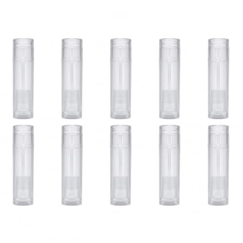 Image of Street27 10pcs 5g Twist- up Lip Balm Tubes, Clear Empty Plastic Lip Gloss Balm refillable Bottles rotatable Deodorant Cosmetic Containers with Caps for Homemade Lipstick Tubes for DIY (10)