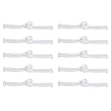 QUARKZMAN Botones de Nudos Chinos, 10 Pares de Botones y Cierres para Coser Cheongsam, Trajes Tang, Capas, Abrigos y Trajes de Novia y Disfraces (Blanco)