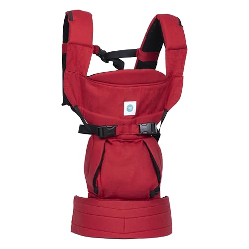 Image of SOULSLINGS 4-in-1 Lali Baby Carrier Bag- Ruby - Cotton | Compact & Lightweight (400g) | Adjustable for 0-24 Months (4-15kg) | Machine Washable & Handwashable | Breastfeeding Friendly