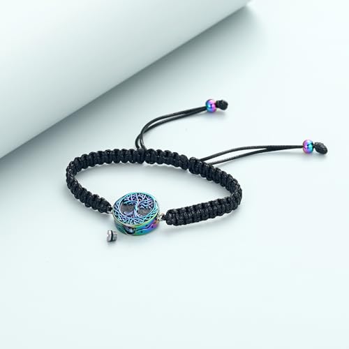 shajwo Cremation Jewelry Tree of Life Urn Bracelet for Ashes for Women Men Adjustable Memorial Keepsake Rope Bracelet4