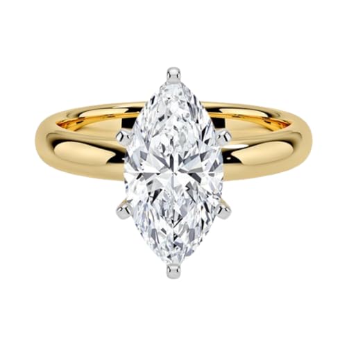 1 CT-5 CT Marquise Cut Colorless Moissanite Engagement Ring, Solitaire, Vintage Antique Wedding Ring, Solid 10K/14K/18K Gold Anniversary Promise Ring Gifts for Her