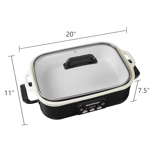 Image of 4 Quart Casserole Programmable Slow Cooker with Ceramic Baking Dish - Perfect Kitchen Small Appliance for Family Dinners, Oven Safe and Durable Bakeware for Lasagna, Roasts