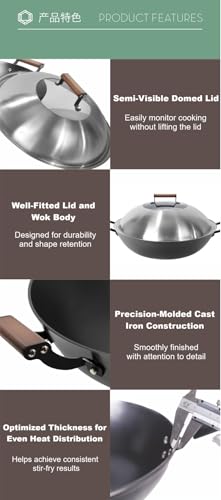 Hivelane Wok de Hierro Fundido 40 cm miniatura 7