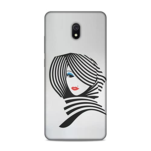 Image of Printed Mobile Back Hard Case Cover for Xiaomi Redmi 8A | Girl, Cute Girl, Eye Lashes, Scarf, Lipstick-2197
