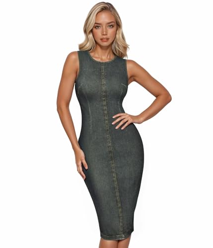 Image of Hybrid & Company Women's Sleeveless Denim Dress