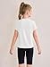 Haloumoning Girls Athletic Shirts Short Sleeve Quick Dry T-Shirt Kids Summer Tee Tops 5-14Y White