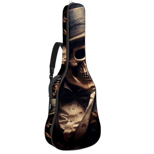 Housse de guitare basse et acoustique 104 cm étanche avec motif squelette