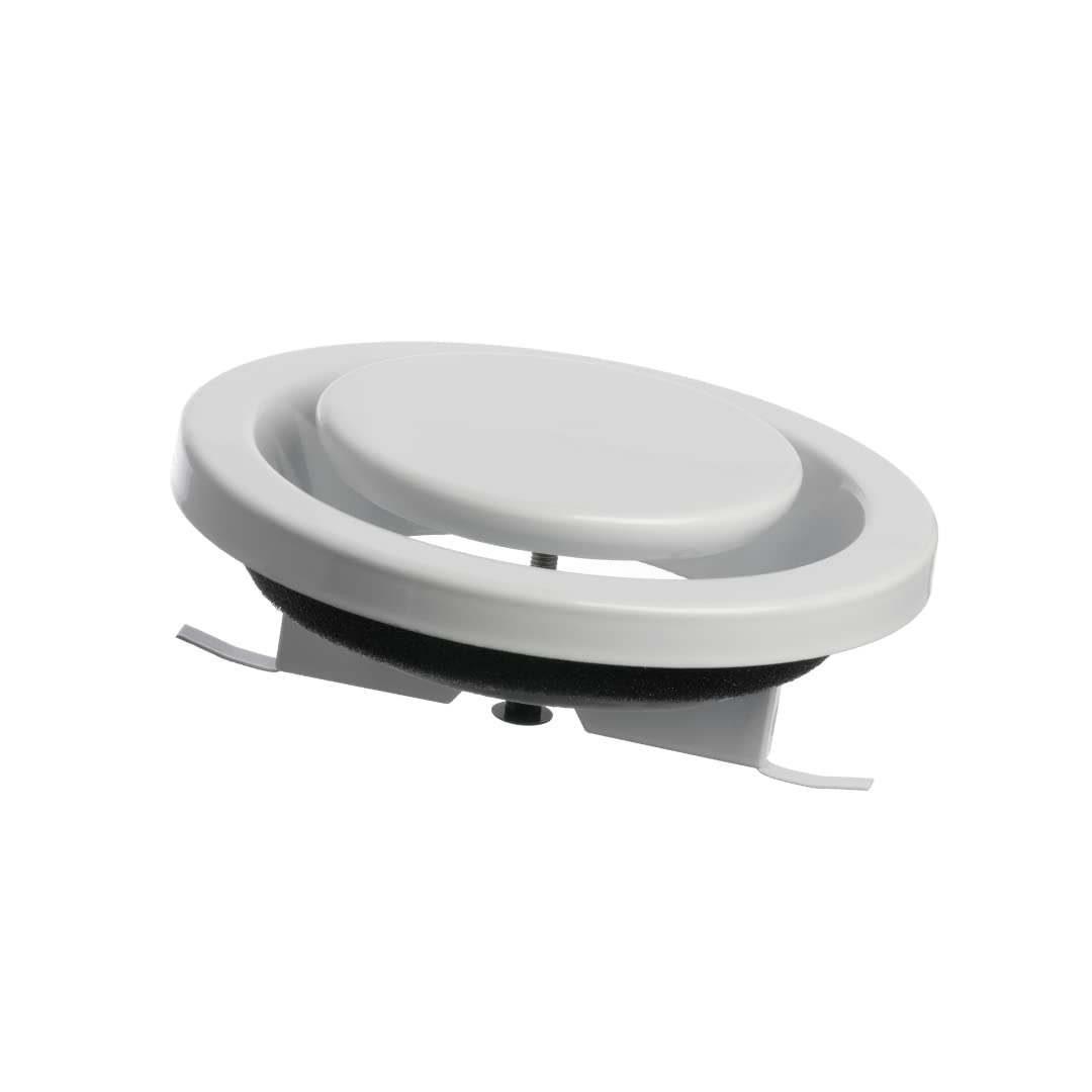 Europlast White Ø 160Mm / 6.3'' Adjustable Diffuser - Air Exhaust Valve - Ventilation Ducting Cover - Metal
