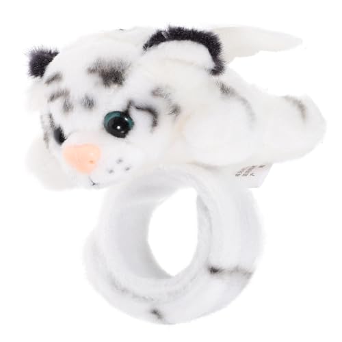 ERINGOGO Pulsera de Peluche Blanco Banda de Muñeca Slap Suave y Juguete Animal Compacto para Fiestas Temáticas y de Cumpleaños