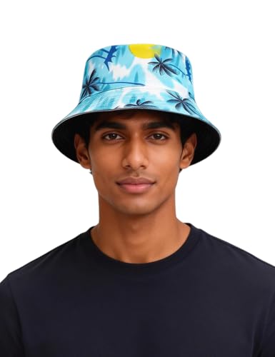 Image of Venzina Bucket Hat for Men Hat Cap for Men UPF 50+ UV Protection Packable Fisherman Sun Hat for Women Solid Reversible Camouflage Styles Beach Commute Travel Outdoor Hiking Round Cap