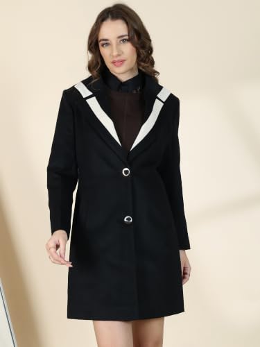 Image of PLAGG Women's Notched Lapel Long Overcoat