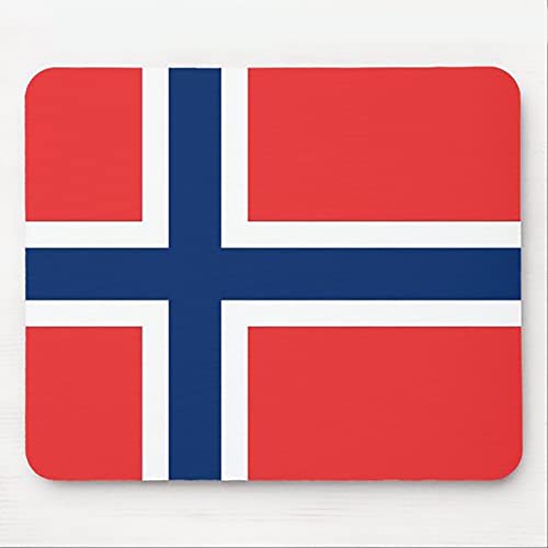 Tapis de souris avec drapeau de la Norvège - Accessoires de bureau - 23,9 x 20,1 cm - Couleur : drapeau de la Norvège